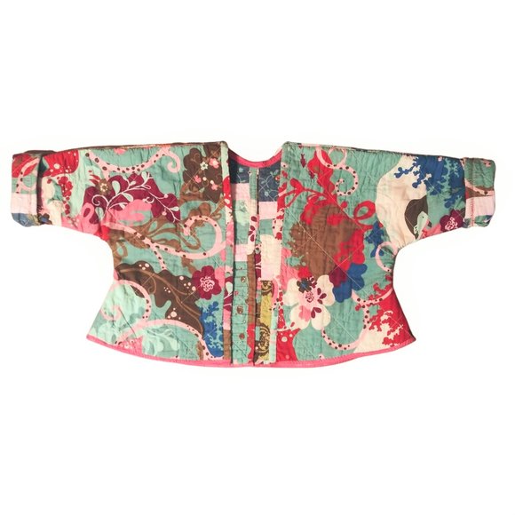 Vintage Handmade Toddler Quilted Jacket. Reversible Girls  Quilted Jacket - Picture 1 of 9